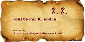 Kosztelny Klaudia névjegykártya